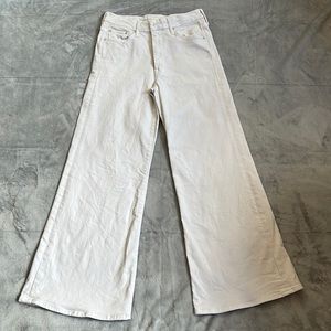 Mother White Roller Ankle Jeans